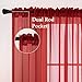 MIULEE 2 Panels Red Solid Color Sheer Christmas Window Curtains Elegant Window Voile Panels/Drapes/Treatment for Bedroom Living Room (54X84 Inches)