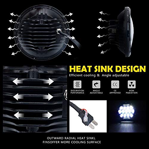 7 Inch Round Led Headlights Replacement Kit For Land Rover Defender 90 110 Range Rover Super Bright Sealed Beam Trucks Lights H5024 H6017 H6024 With High Beam / Low Beam / Drl Lamps H4 H13 Plug #TOP4