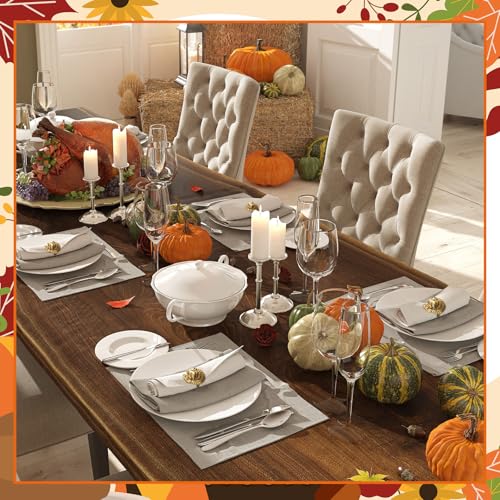 Willbond JIZH-WILLBOND-3439 12 Pcs Turkey Bird Gold Napkin Ring Thanksgiving Turkey Napkin Ring Fall Metal Napkin Holders Gold Serviette Buckles thumb #4