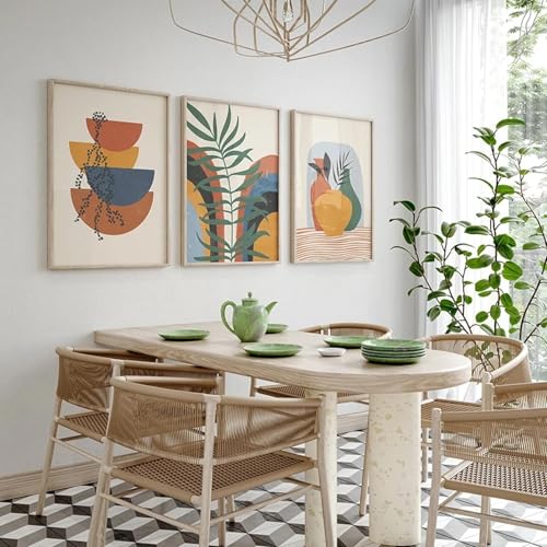 Impression sur toile géométrique abstraite orange grand format pour grand mur - 3