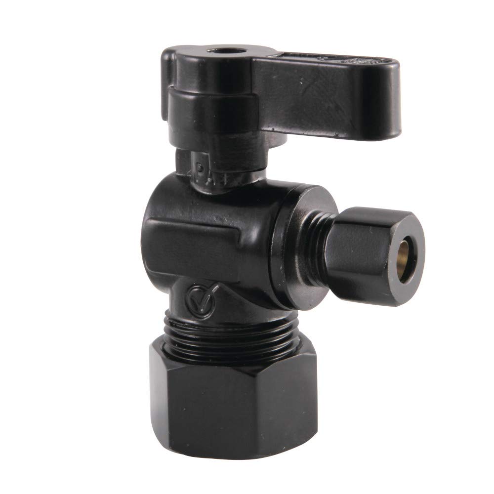 Robinet d'arrêt Kingston KF5814MB noir mat en laiton massif pour sanitaire haut de gamme