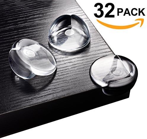 APURSUE 32 Pack XL Baby Safety Corner Guards Safe Edge Corner Protector Cushion Home Furniture Safety Bumper Child Baby Proofing Childproofing Table Clear Corner Protectors High Resistant Adhesive Gel