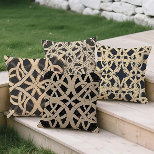 Housse de coussin grand format 70x70 anti pluie pour banquette extérieure marron - 4
