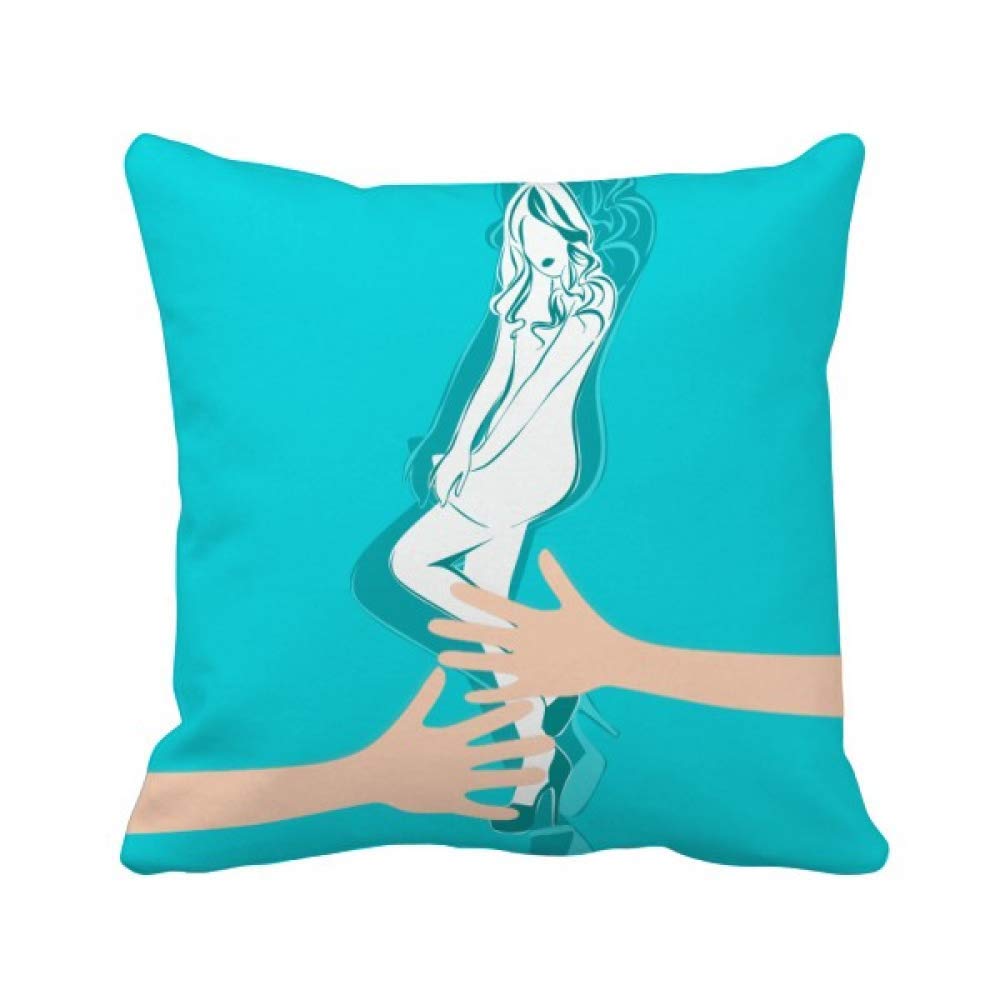 Coussin de Belle Femme câlin bleu dodue en textile doux