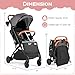 BABY JOY Lightweight Stroller, Compact Travel Stroller with One-Hand Fold, Adjustable Backrest, Canopy, Cup Holder, Footmuff & Storage Basket for Toddlers (Gray)