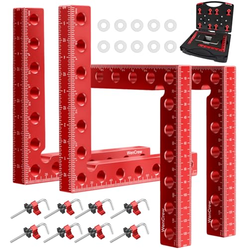 Corner Clamps for Woodworking, WenCrew 4pcs 90 Degree Right Angle Clamp 5.5' Aluminum Alloy Clamping...