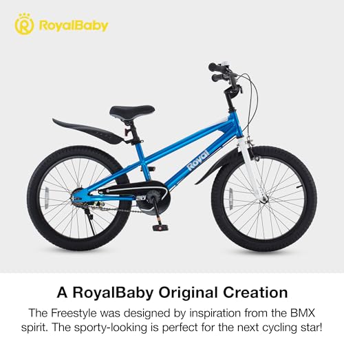 Image of RoyalBaby Bicycle for Kids Cycle for 6-10 Years Boys & Girls 20 inch | Training Wheels | Adjustable Seat | 1 Year Warranty | Blue
