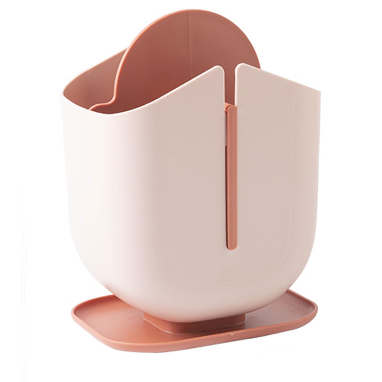 Dxcaicc Kitchen Utensil Holder,Chopstick Basket Storage Rack with 4 compartments,Tableware Storage Box Multifunctional Plastic Drainage, Tableware Storage Organizer,Pink