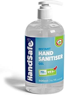 Handsafe - 500ml Hand Sanitiser Gel, Kills 99.9%+ of Bacteria & Viruses, 70% Alcohol Based, Medical Grade, Anti Bacterial Fast Acting Formula