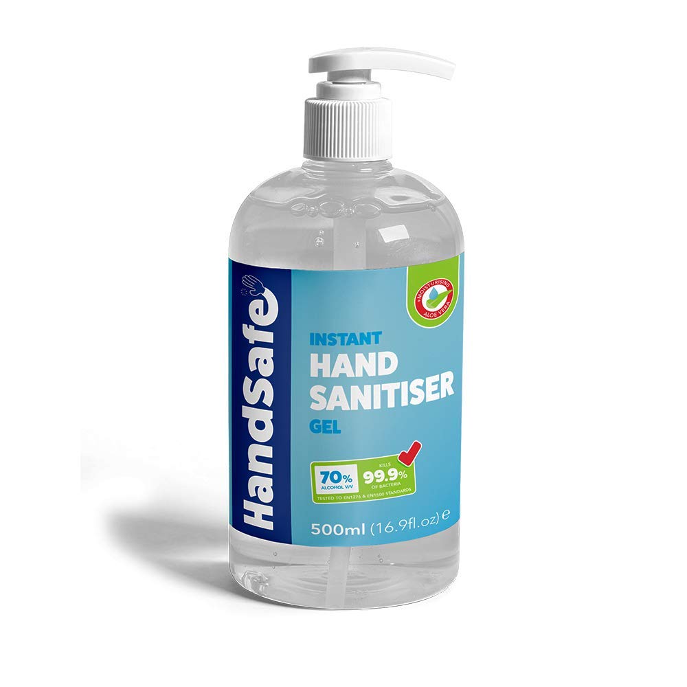 500ml Hand Sanitiser Gel, Kills 99.9%+ of Bacteria & Viruses, 70% Alcohol Based, Medical Grade, Anti Bacterial Fast Acting Formula