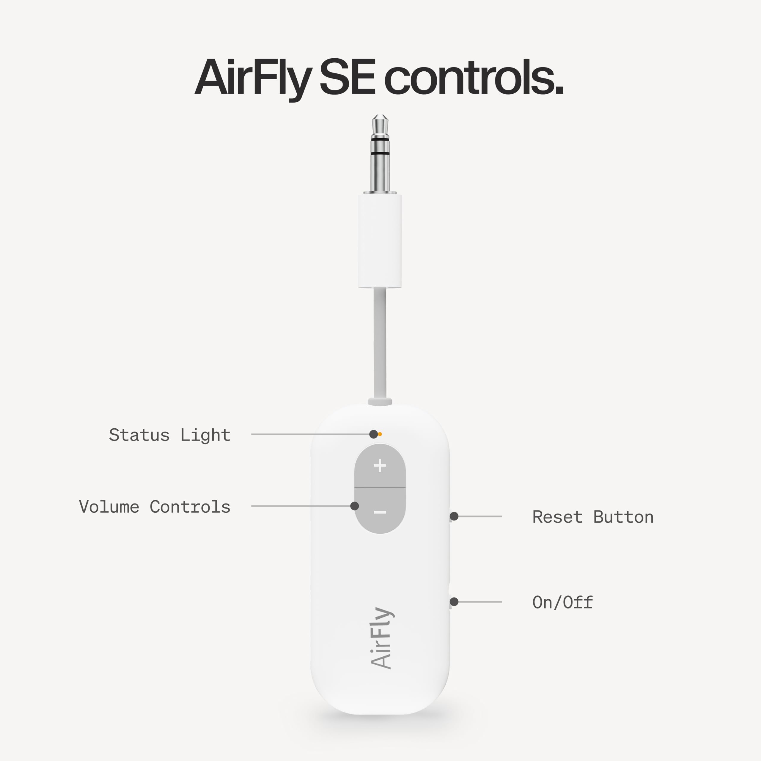 White Bluetooth Wireless Audio Transmitter Adapter H64423