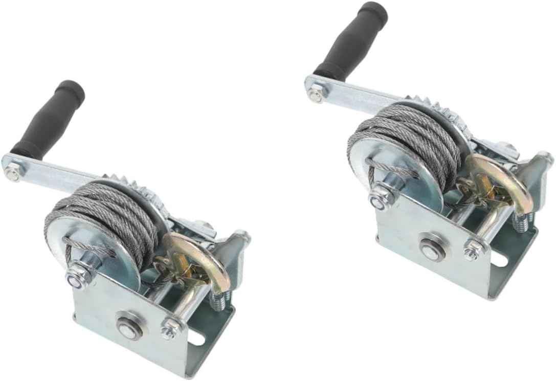 PRETYZOOM Hand Crank Winch Loading Hand Winch with Steel Cable Compact Portable Design for Towing and Lifting for Trailers and Heavy Load Applications