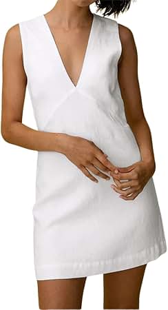 staud pop sardines ivory laura linen mini dress Women's Liberty P48089c-117 5 1/16