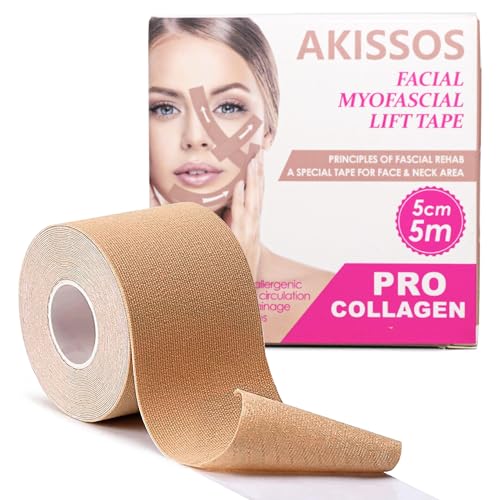 Collagen Face Tape - Akissos Gen II 3 in 1 Full Facial Wrinkle Patches, Facial Tape for Wrinkles Overnight, Smile Lines, Forehead, Frown 11, Eye & Neck, Versatile Face Lift Tape 5cm*500cm
