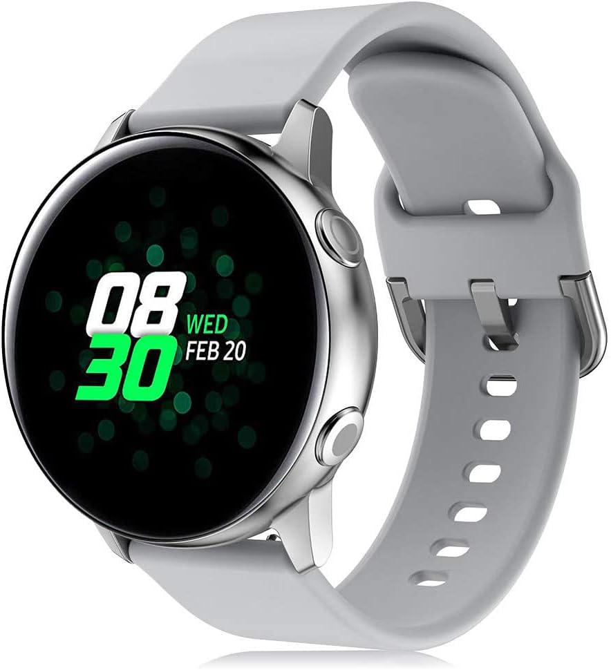 RIOROO Compatible for Samsung Galaxy Watch Active Bands/Active2 Bands 40mm/42mm/44mm,Women Men Soft Slim Silicone Wristband Compatible for Samsung Galaxy Watch Gear S2 Classic/Gear Sport Smart Watch