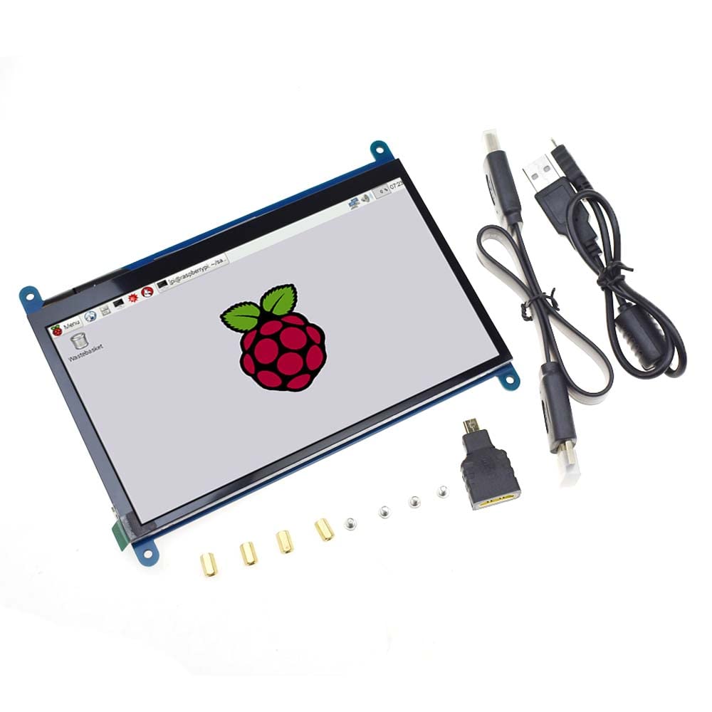 Écran tactile LCD capacitif HDMI 7" 1024 x 600 800 x 480 pour écran portable 3B+/4B (800 x 480)