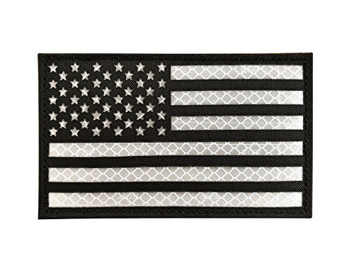 SUVIYA 3x5 Large Black Reflective US USA American Flag Patch Tactical Vest Patch (5