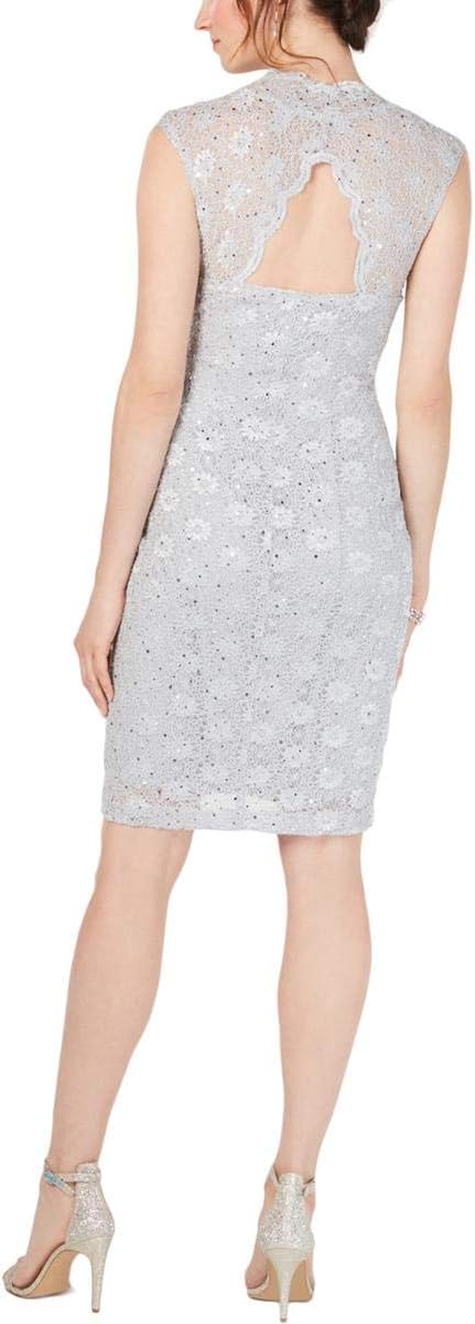 Connected Apparel Womens Lace Cut-Out Cocktail Dress - Image 2