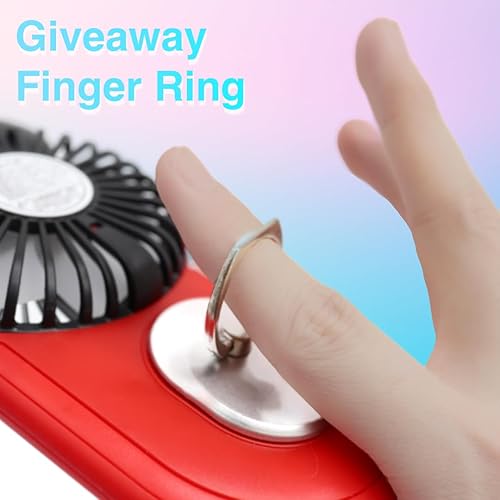 Miniatura 5 de Kbinter Mini ventilador personal de ratón lindo, ventilador USB de mano recargable, 3 velocidades de viento ajustables y diseño portátil, tamaño de