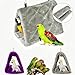 Magnoloran 2 Pack Warm Bird Nest House Plush Hanging Snuggle Cave Bed Hanging Hammock Sleeping Bed Happy Hut for Parrot Parakeet Cockatiel Conure Cockatoo African Grey Macaw (Grey&Purple)