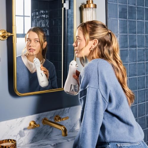 Miniatura 11 de Waterpik Cordless Pulse, Irrigador Dental Eléctrico Portátil, Verde Menta Portátil Y Recargable, Eliminación De Placa, Para Viajar Y Baños Pequeños