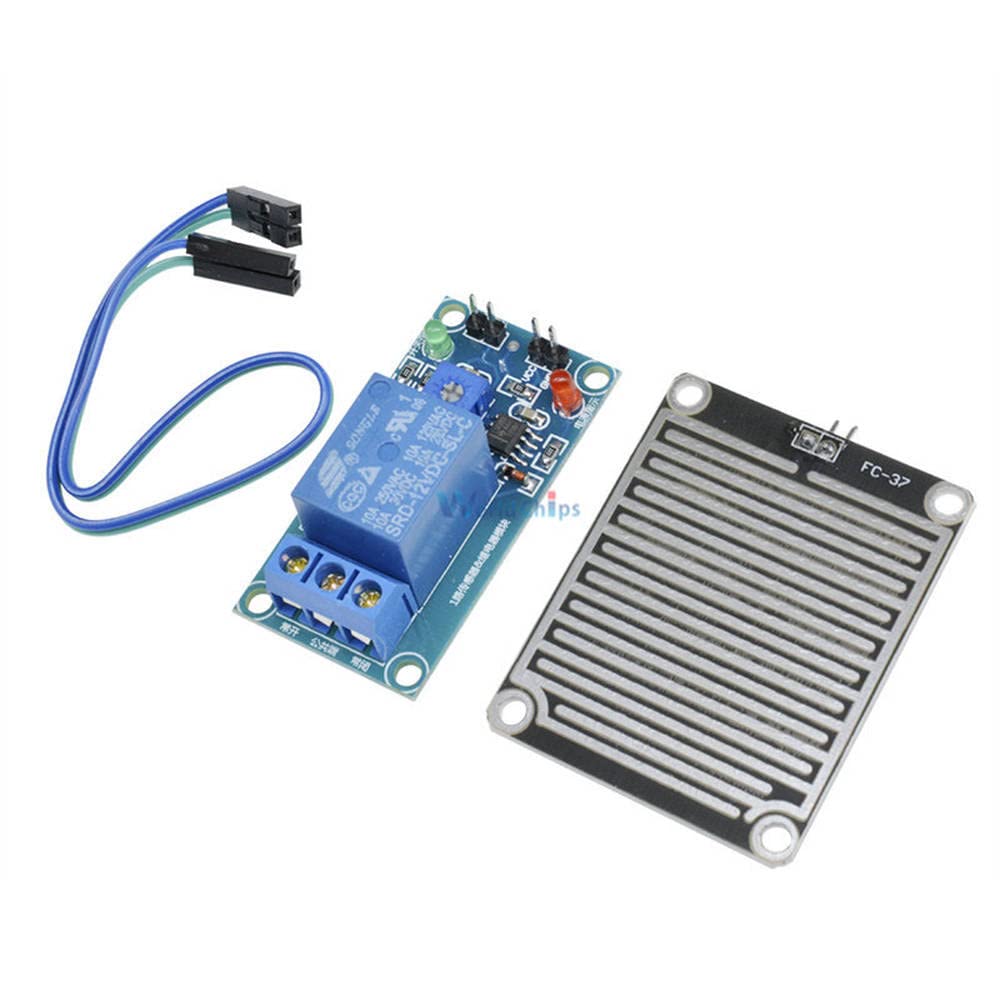 12V Raindrops Controller Module Rain Sensor Relay Module for Arduino ...