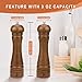 XWXO Wood Salt and Pepper Grinder Set, Salt Mill Pepper Grinder Set, Pepper Mill, Salt Shakers with Adjustable Ceramic Rotor- Oak Wood Pepper Grinder for Your Kitchen 8 inches - Pack of 2