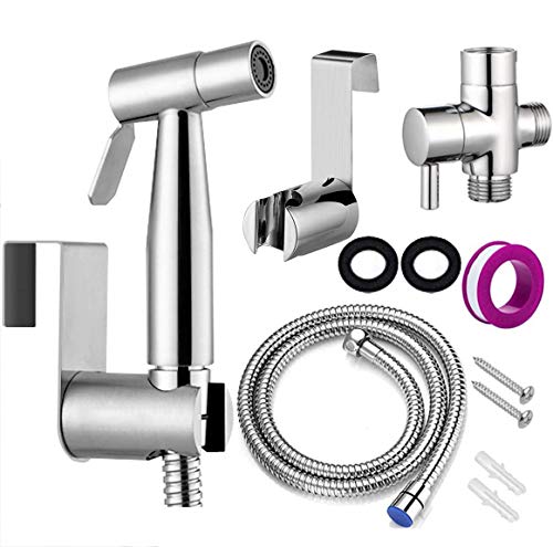 Bidet Toilet Sprayer, Bathroom Sprayer with Hose Stainless Steel Spray Easy Install Diaper