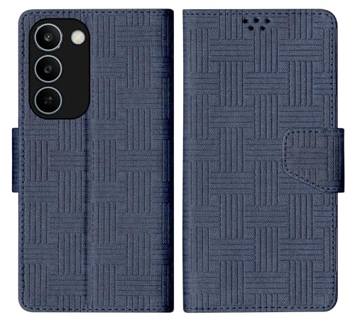 Image of SBMS Flip Cover for Realme C83 5G /Narzo 100 Lite 5G /P4 Lite 5G Back Case with Magnatic Closure | Genuine Leather Finish | Inbuilt Stand | Card & Money Pocket | Wallet Style Flip Cover (Mat Blue)