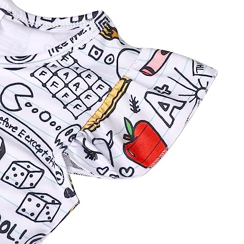 Toddler Girls Back to School Pencil Dress Causal Flutter Sleeve Ruffle Bottom Dress Summer Clothes3