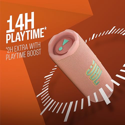 Image of JBL Flip 7 Wireless Portable Bluetooth Speaker, Bold Pro Sound with AI Sound Boost, 16Hrs of Playtime, IP68 Water & Dustproof, Multi-Speaker Connection by Auracast, Personalization App (Pink)