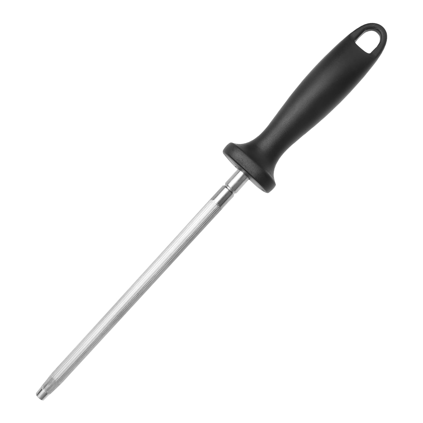 HENGBIRD affilacoltelli acciaino professionale Acciaio professionale al carbonio da 8 pollici con fori a uncino, utilizzato per la manutenzione quotidiana dei coltelli da cucina affila coltelli