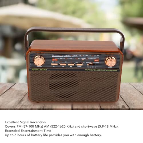 Radio portátil 4 en 1 AM FM con Bluetooth y batería recargable miniatura 5