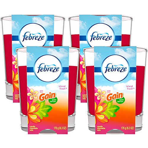 Febreze Candle with Gain Scent, Island Fresh, 4 Count