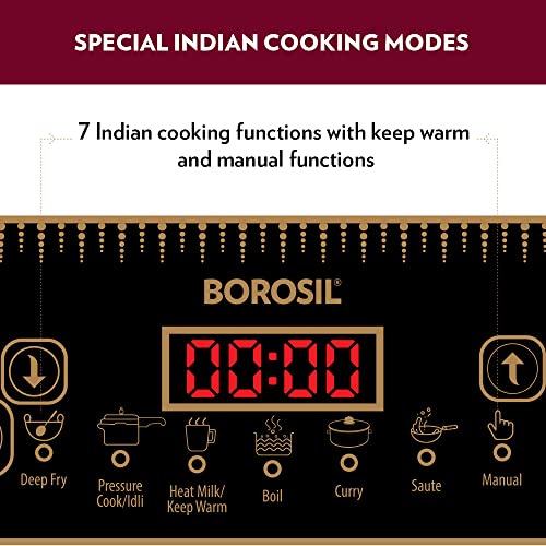 Image of Borosil Smartkook Electric Induction Stove, Glass Surface, Energy Saving, Flame-free Cooking,Black, 1400W