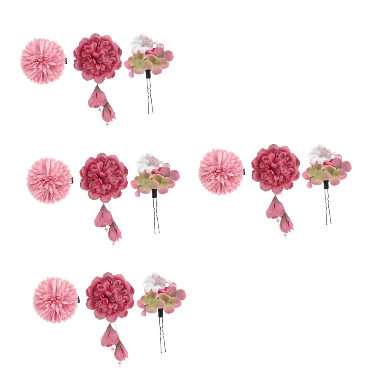 MAGICLULU 12piezas Horquillas De Flores Artificiales Accesorios Cabello Elegantes y Perfectos Para Bodas y Ocasiones Especiales
