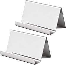 Card Stand Set of 2, Stainless Steel, Business Card Holder, Card Holder, Business Card Stand, Business Card Holder, Standing Type, Stylish, Office, Beauty Salon, Shop, Next to the Cash