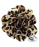 Vittorio Vico Premium Unique Flower Lapel Pin - African Kente & Animal Print (Leopard)