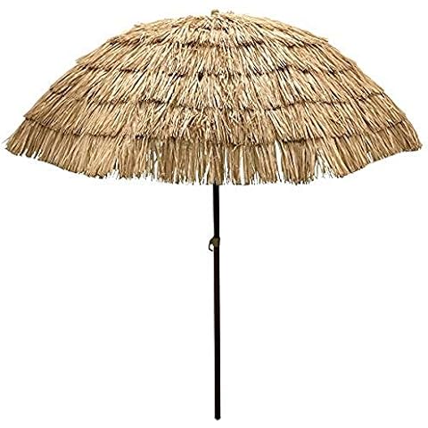 EasyGo - 8' Thatch Patio Tiki Umbrella Tropical Palapa Raffia Tiki Hut Hawaiian Hula Beach Umbrella Cover