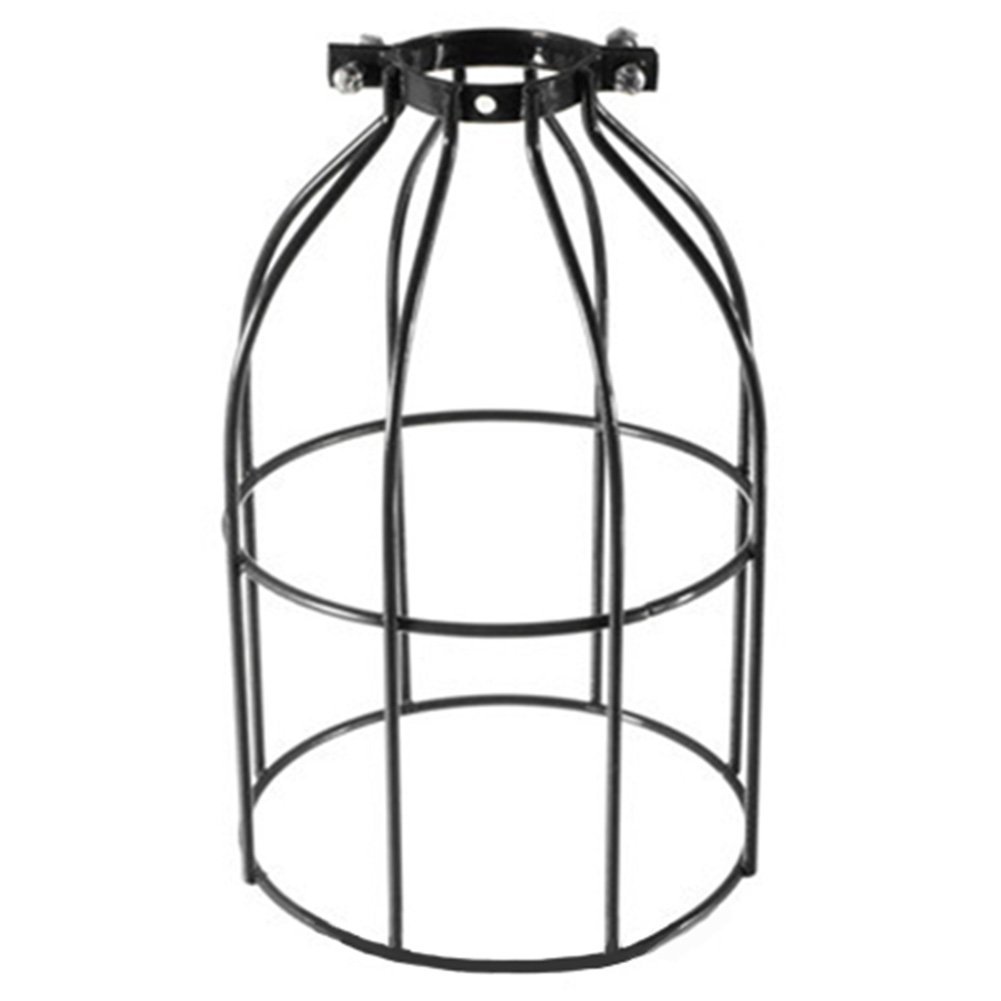 Black Ceiling Metal Lampshade, Favolook Geometric Vintage Industrial Steel Pendant Light Bulb Guard Clamp E27 Light Lamp Bird Cage