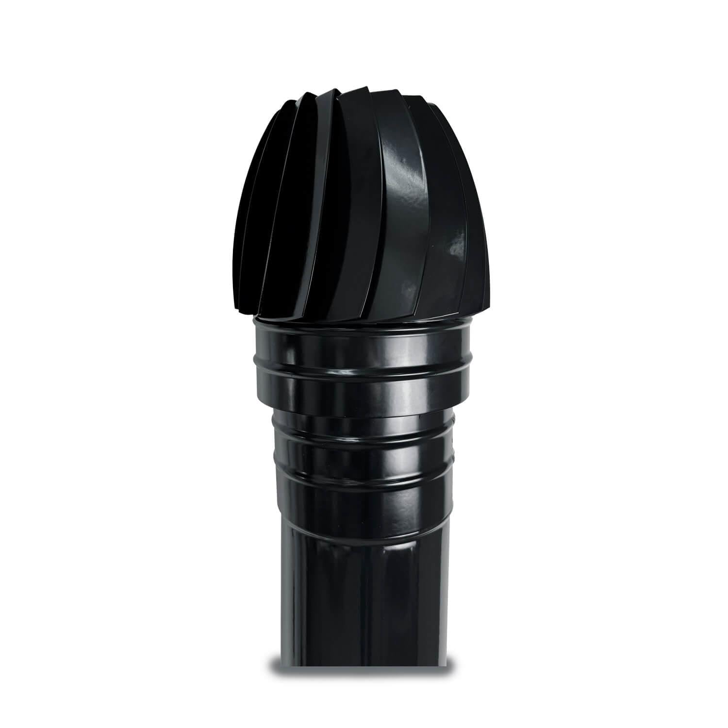 Sombrerete Aspirador Giratorio para chimeneas en Acero pintado en Negro - Serie lisa - 100 mm