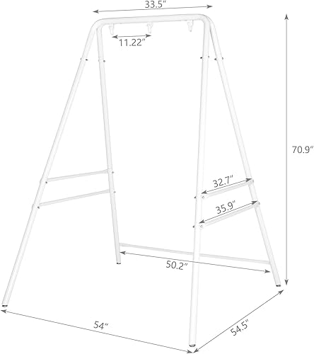 Miniatura 2 de Outvita Soporte para silla de hamaca para exteriores, soporte de columpio de metal resistente con acabado en polvo y 3 agujeros para colgar para