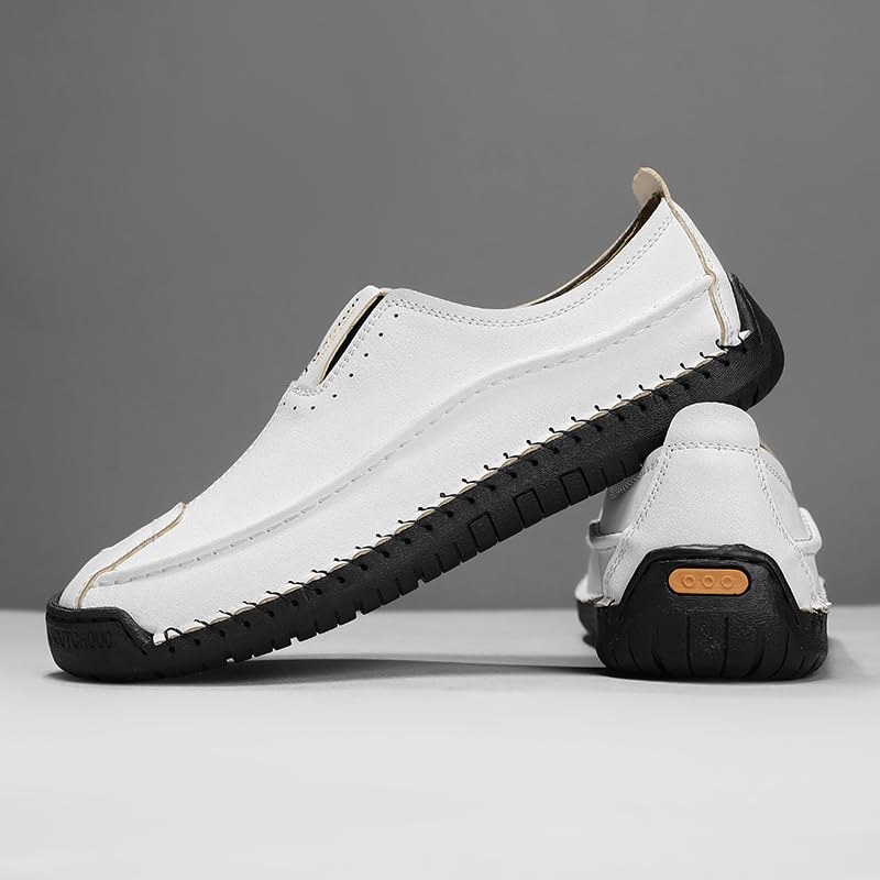 Casual Loafers for Men Shoes Leather Shoe Mens Driving Men's Boat Black White Brown Khaki Blue Size Dress Male Handmade3