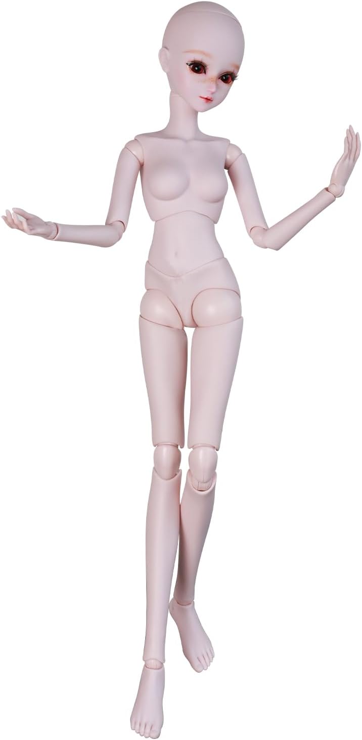 1/3 Hand-Painted BJD Doll Body - Customized DIY Doll with 16 Moveable Joints, Changeable Eyes for Display, Photography Prop