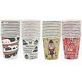 JOYIN Christmas Disposable Cup Holiday Supplies 48 Count 9-Ounce Paper Coffee Cups Tea Cups,...