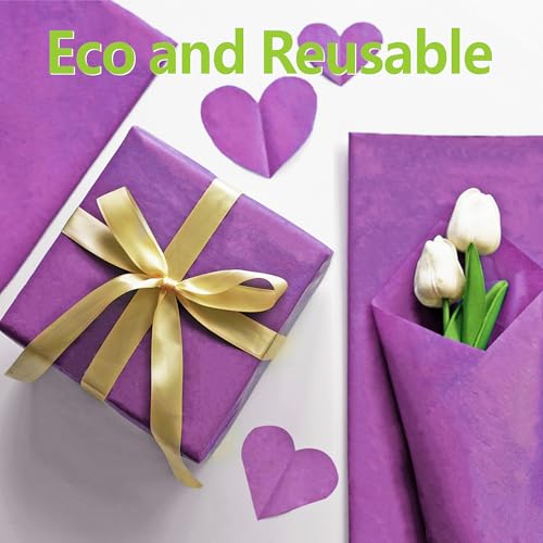 Image of Bobobag 100 Sheets Purple Tissue Paper 20 inchX14 inch Tissue Paper for Gift Bags, Gift Wrapping Tissue, Christmas Tissue Paper Anniversary Holiday Decoration Arts Craft