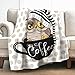 Levens Cartoon Owl Blanket Gifts for Women Girls Boys, Cute Owl in Coffee Cup Decoration for Home Bedroom Living Room Dorm Office, Soft Fuzzy Lightweight Throw Blankets 50