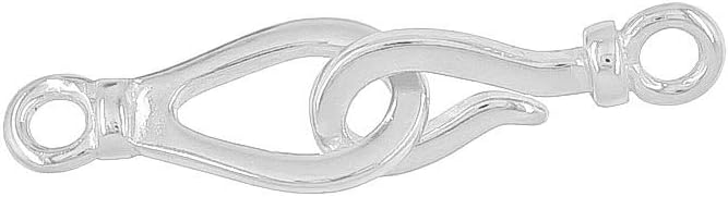 egemmall Sterling Silver S Hook & Eye Fish Clasp for Necklace & Bracelet, Oxidized Silver