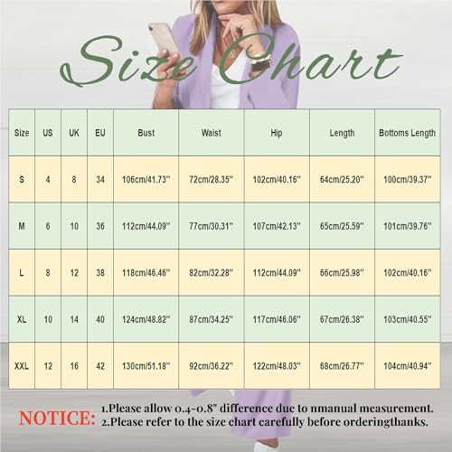 Pant Suits for Women Dressy Casual 2 Piece Pockets Long Sleeve Blazer and Leg Pants Business Quick Dry Office Work Outfits3