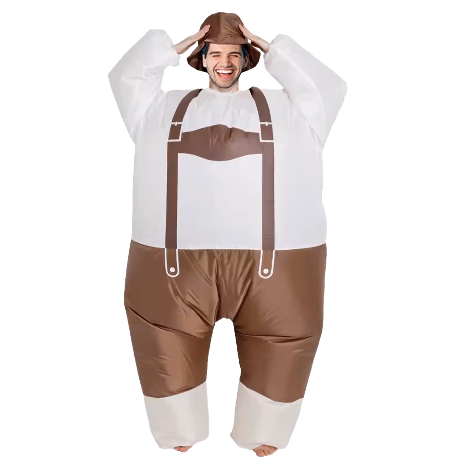 AirSuit Inflatable Bavarian Disguise for Adults | Octoberfest Fat Man| Fancy Dress Costume| Adult Size 160 to 190cm| 100% Polyester |Easy and Comfortable| Durable | Inflatable System| OriginalCorner